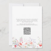 Elegante Wildblumengarten-QR-Code-RSVP-Hochzeit Einladung (Rückseite)