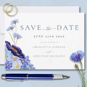 Elegante Wildblumenhochzeit Save The Date