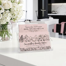 Elegante Wildblumenskizze Rosé Schwarz QR-Code 