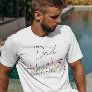 Elegante Wildblumenwiese Dad Baby Shower T-Shirt
