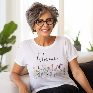 Elegante Wildblumenwiese Nana Baby Shower T-Shirt