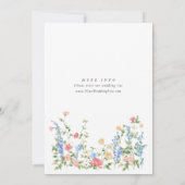 Elegante Wilde Blume Bohemisch Hochzeit Einladung (Rückseite)