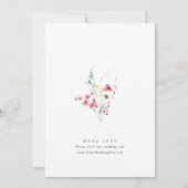Elegante Wilde Blume Hochzeit Einladung (Rückseite)