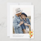 Elegante Wilde Blume Hochzeit Einladung (Rückseite)