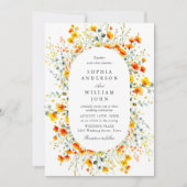 Elegante Wilde Blume Hochzeit Einladung (Vorderseite)