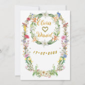 Elegante Wilde Blume Hochzeit Einladung (Rückseite)