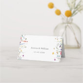 Elegante Wilde Blume Hochzeit Platzkarte (Rückseite)
