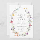 Elegante Wilde Blume Hochzeit Save The Date (Vorderseite)