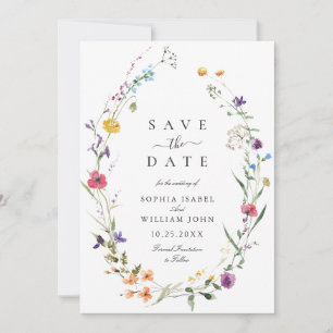 Elegante Wilde Blume Hochzeit Save The Date