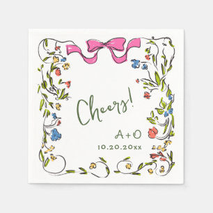 Elegante Wilde Blume Hochzeit Serviette