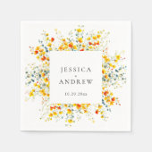 Elegante Wilde Blume Hochzeit Serviette (Vorderseite)