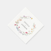 Elegante Wilde Blume Hochzeit Serviette (Ecke)