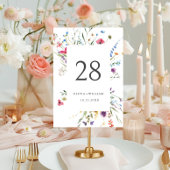 Elegante Wilde Blume Hochzeit Tischnummer