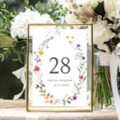 Elegante Wilde Blume Hochzeit Tischnummer
