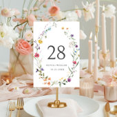 Elegante Wilde Blume Hochzeit Tischnummer