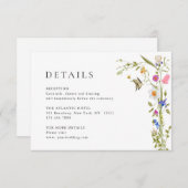 Elegante Wilde Blume Hochzeiten Details Begleitkarte (Vorne/Hinten)