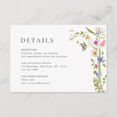 Elegante Wilde Blume Hochzeiten Details Begleitkarte (Vorderseite)