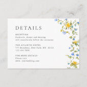 Elegante Wilde Blume Hochzeiten Details Begleitkarte (Vorderseite)