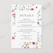 Elegante Wilde Blume Hochzeiten Details Begleitkarte (Vorderseite)