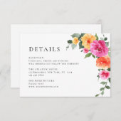 Elegante Wilde Blume Hochzeiten Details Begleitkarte (Vorne/Hinten)