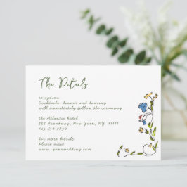 Elegante Wilde Blume Hochzeiten Details Begleitkarte