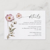 Elegante Wilde Blume Hochzeiten Details Begleitkarte (Vorderseite)