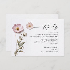 Elegante Wilde Blume Hochzeiten Details Begleitkarte
