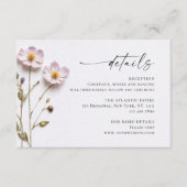 Elegante Wilde Blume Hochzeiten Details Begleitkarte (Vorderseite)