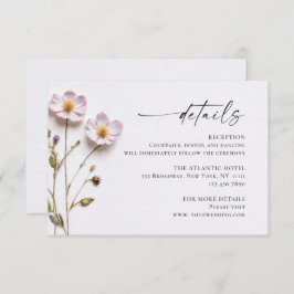 Elegante Wilde Blume Hochzeiten Details Begleitkarte