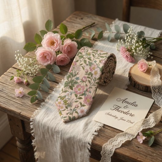 Elegante Wilde Rosen Blume Krawatte