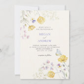 Elegante wilde Schmetterlinge Hochzeit Einladung (Rückseite)