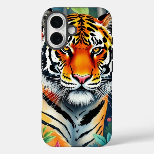 Elegante wilde Tigerfarbenmalerei Case-Mate iPhone Hülle (Rückseite)
