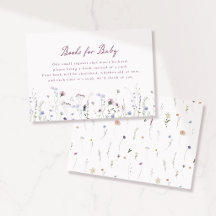 Elegante Wildflower-Bücher für Baby-Karte