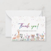 Elegante Wildsafari-Tiere in Watercolor Mitteilungskarte (Vorderseite)