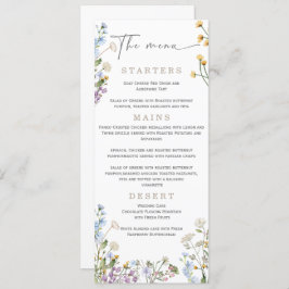 Elegante Wilflower Wedding Menu Menükarte