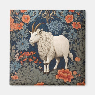 Elegante William-Morris-inspirierte Schneeziege Magnet