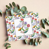 Elegante William Morris Style Owls mit Sonnenblume Postkarte