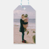 Elegante Willkommen in unserer Hochzeitsfeier-Foto Geschenkanhänger (Rückseite)