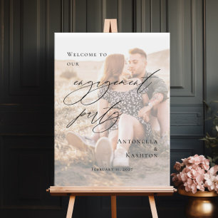 Elegante Willkommensfotografie zur Verlobungsfeier Poster