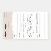 Elegante Wimpern-Klientenregistrierungsformular Post-it Klebezettel (Vorderseite)
