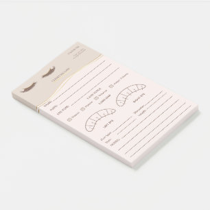 Elegante Wimpern-Klientenregistrierungsformular Post-it Klebezettel
