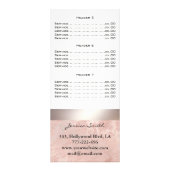 Elegante Wimpern und Augenbrauen Rose, goldenes Ma Werbekarte (Hinten)