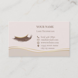 Elegante Wimpern Vor der Pflege Termin Karte