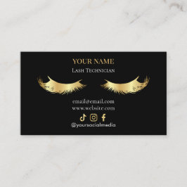 Elegante Wimpernverlängerung Nachsorge Visitenkarte