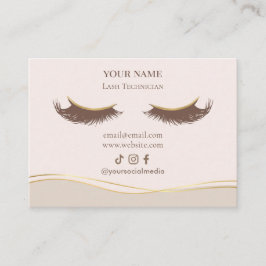 Elegante Wimpernverlängerung Nachsorge Visitenkarte
