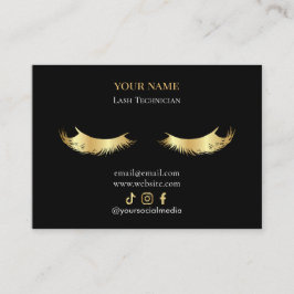 Elegante Wimpernverlängerung Nachsorge Visitenkarte