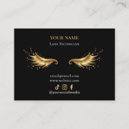 Elegante Wimpernverlängerungen Wimpern Nachsorge Visitenkarte
