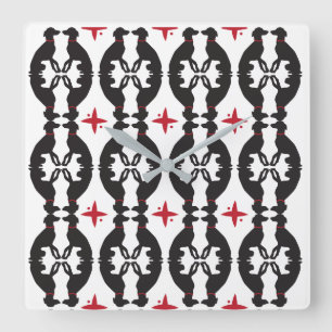 Elegante Windhund-Muster-Uhr Quadratische Wanduhr