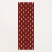 Elegante Wine and Gold Ananas Muster Yoga Mat Yogamatte (Vorderseite)