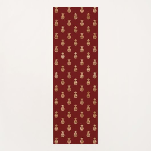 Elegante Wine and Gold Ananas Muster Yoga Mat Yogamatte (Vorderseite)